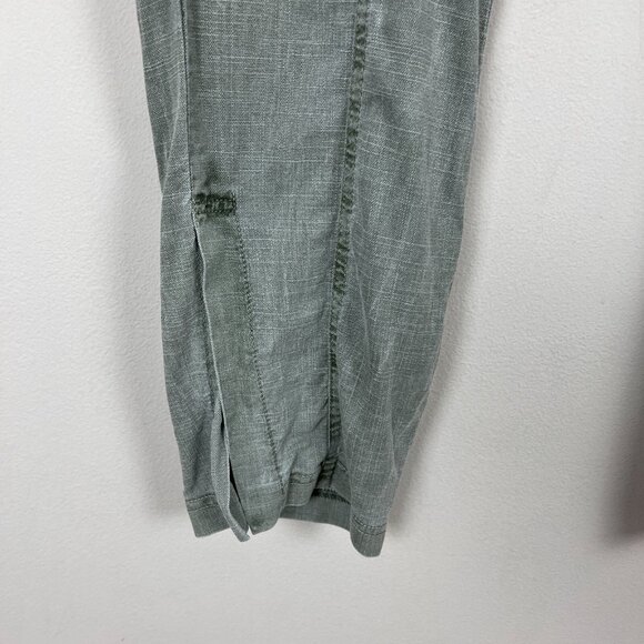XCVI‎ Pants Womens Large Green Gino Ankle Slit Pull On Lyocell Cotton Pockets L - Picture 7 of 14
